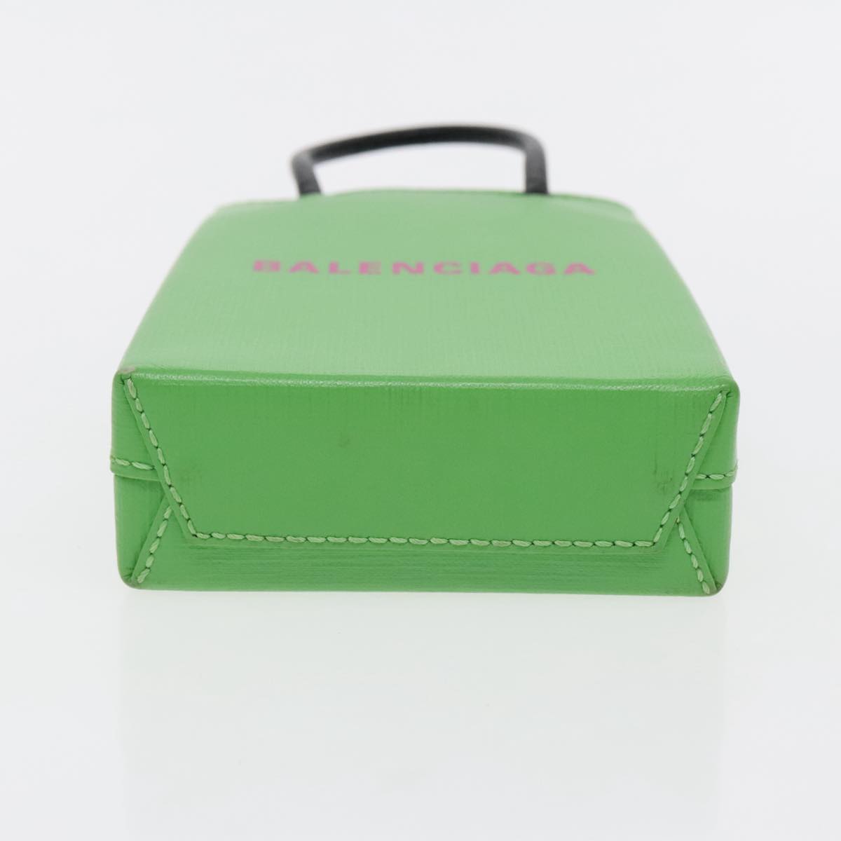 BALENCIAGA Phone Case Shoulder Bag Leather Green Silver 593826 Auth 91748AV