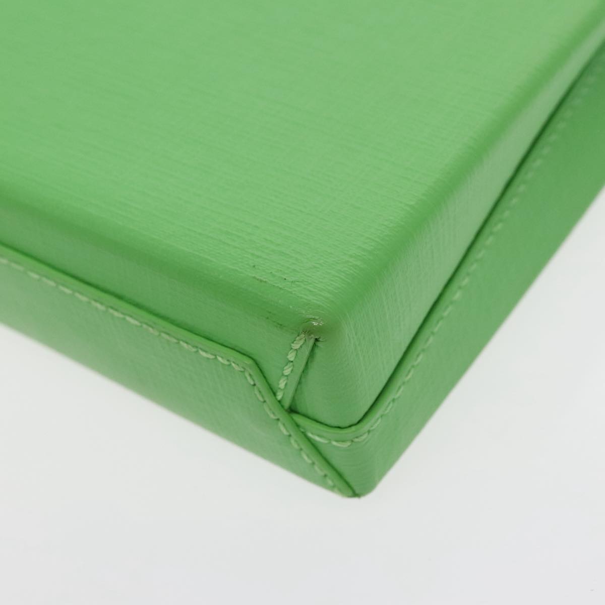 BALENCIAGA Phone Case Shoulder Bag Leather Green Silver 593826 Auth 91748AV