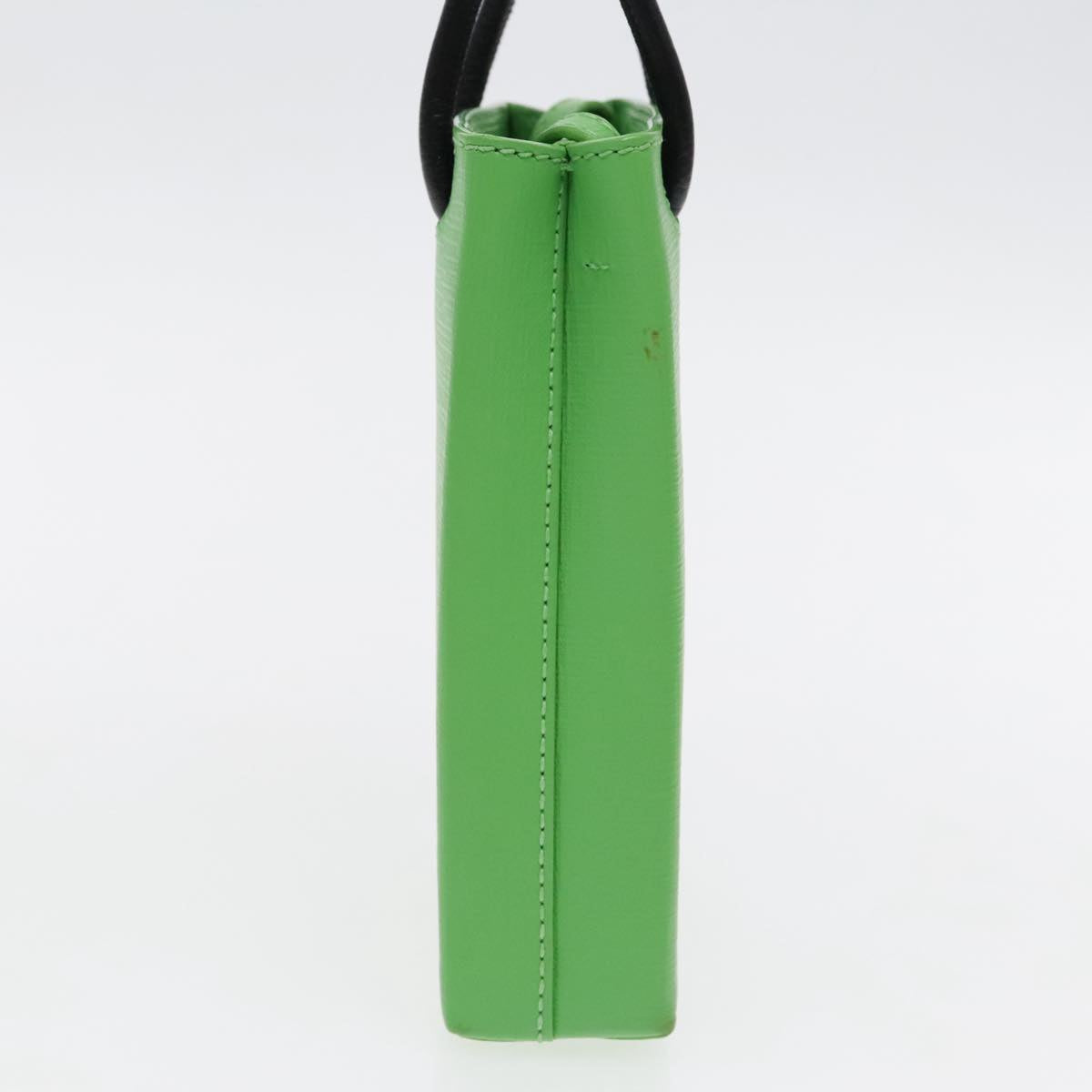 BALENCIAGA Phone Case Shoulder Bag Leather Green Silver 593826 Auth 91748AV