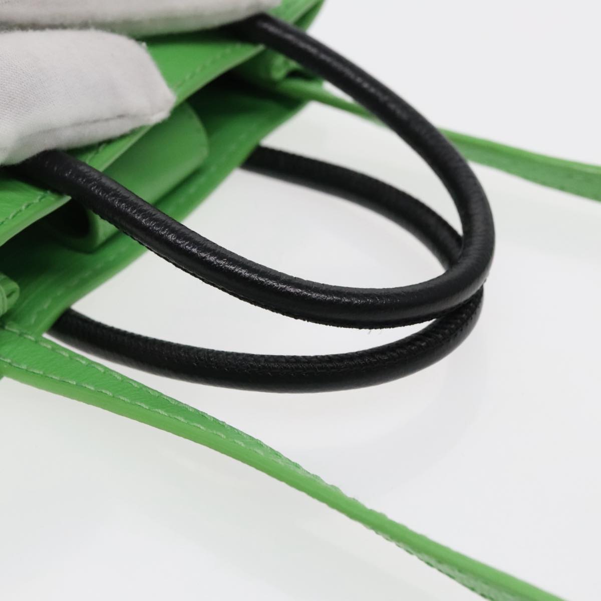 BALENCIAGA Phone Case Shoulder Bag Leather Green Silver 593826 Auth 91748AV