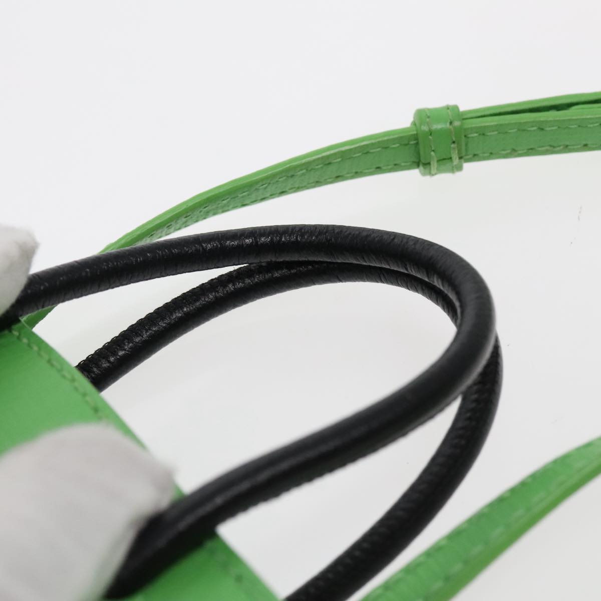 BALENCIAGA Phone Case Shoulder Bag Leather Green Silver 593826 Auth 91748AV