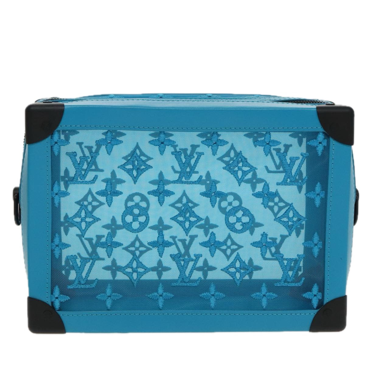 LOUIS VUITTON Monogram Mesh Soft Trunk Bag Light Blue M45074 LV Auth 91749S