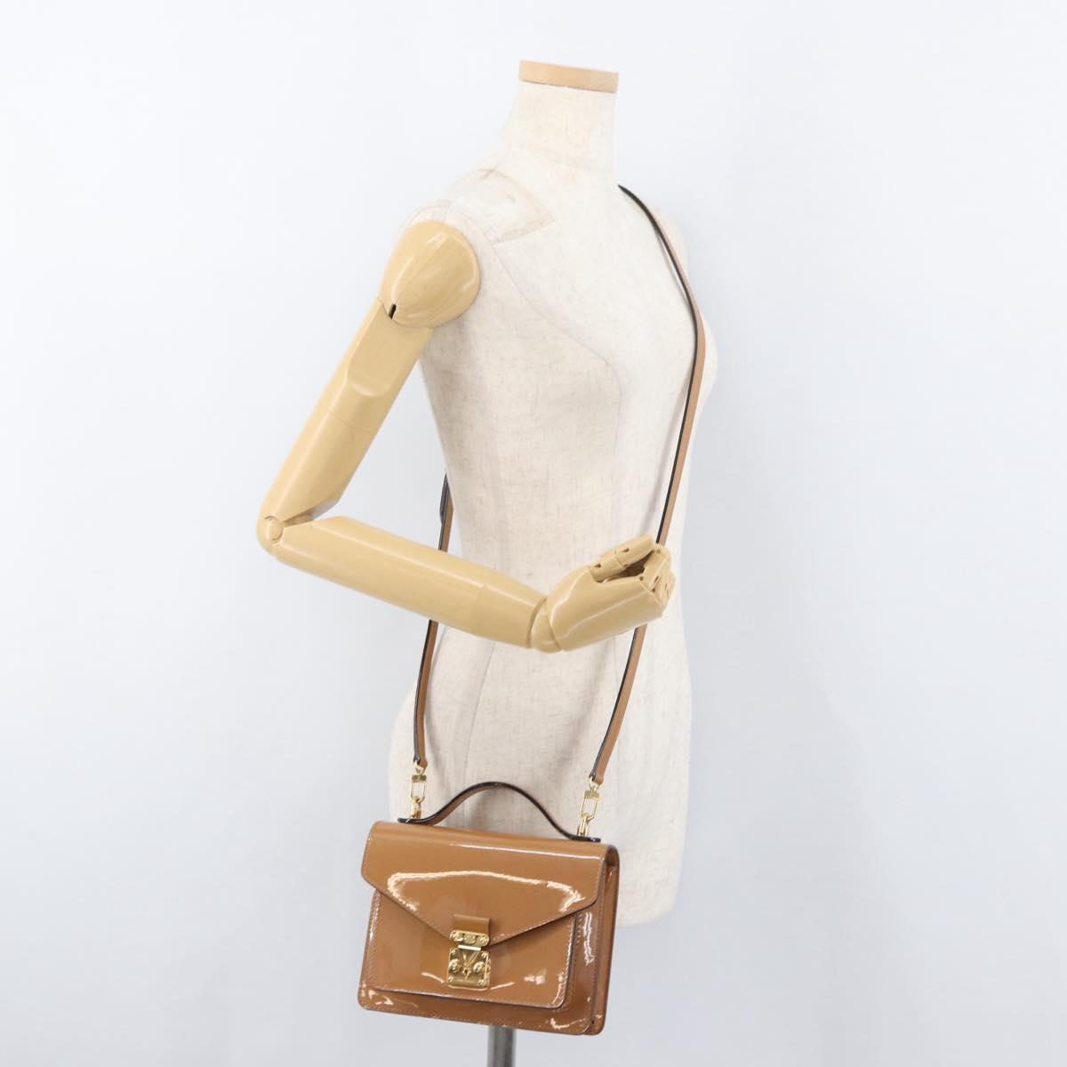 LOUIS VUITTON Vernis Monceau BB Hand Bag 2way Rose Velours M91580 LV Auth 91795