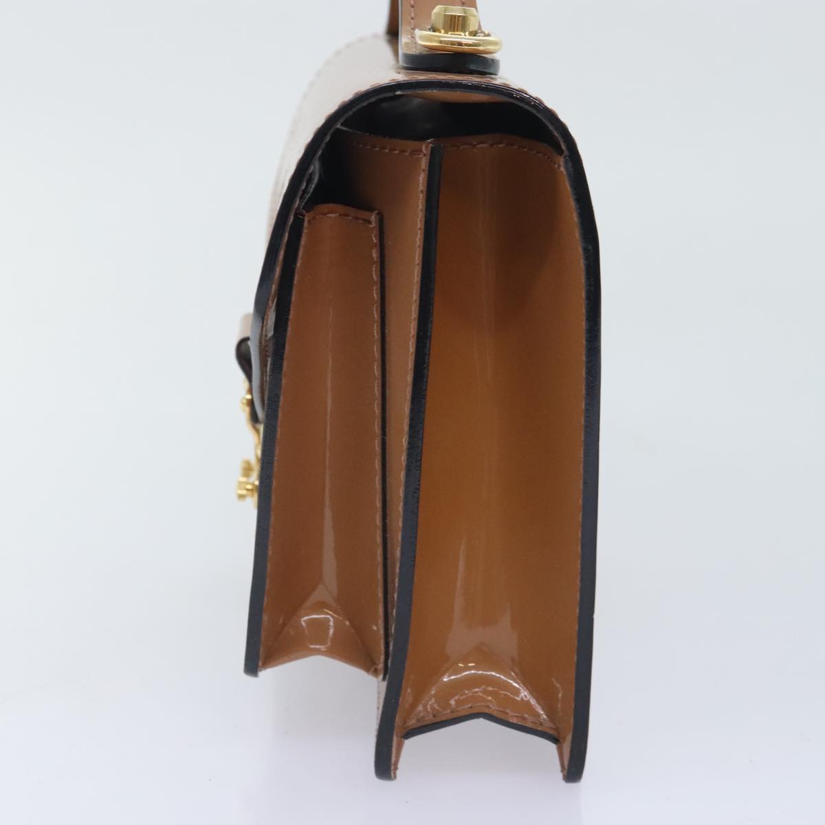 LOUIS VUITTON Vernis Monceau BB Hand Bag 2way Rose Velours M91580 LV Auth 91795