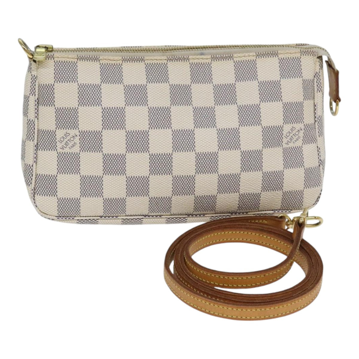 LOUIS VUITTON Damier Azur Pochette Accessoires Pouch N51986 LV Auth 91862