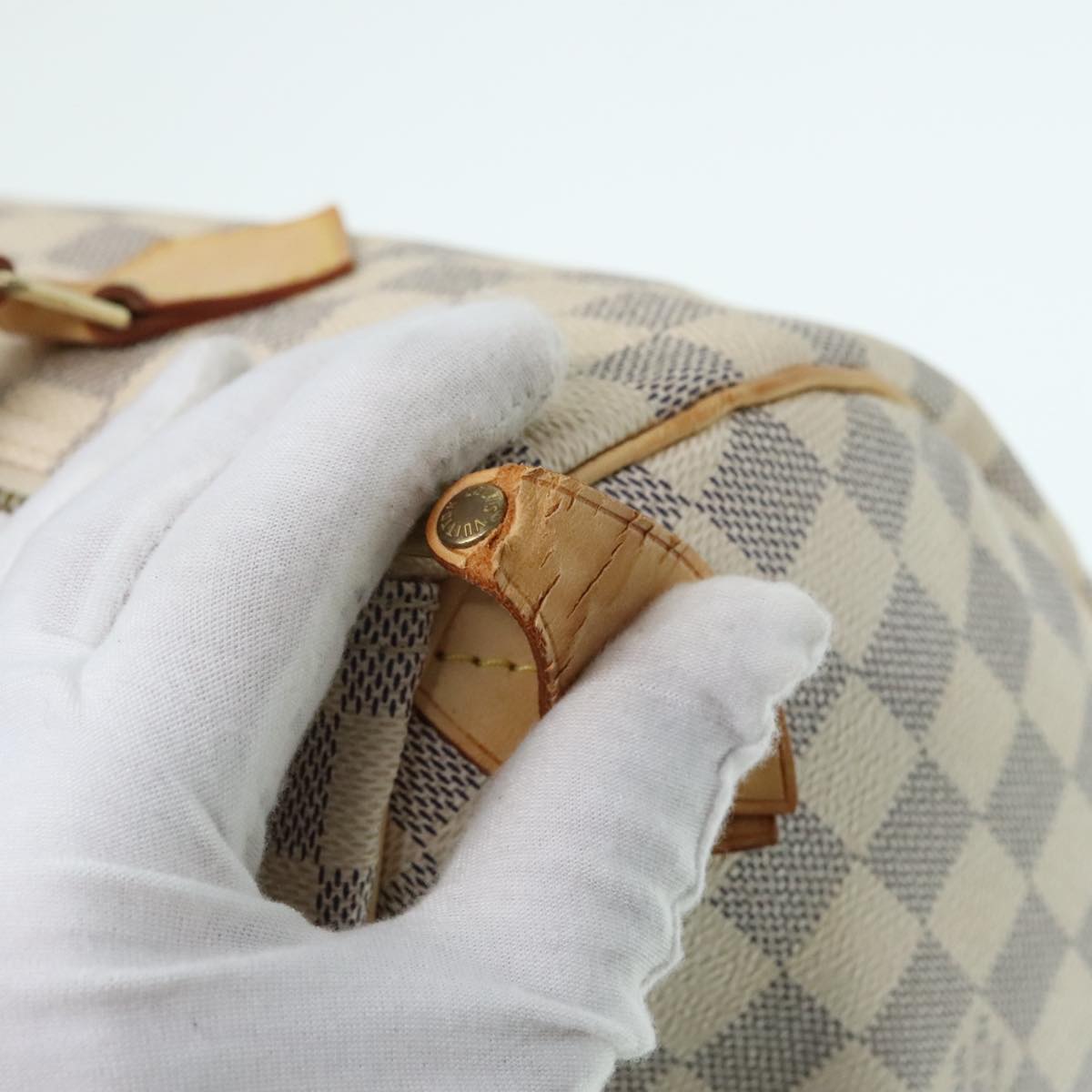 LOUIS VUITTON Damier Azur Speedy 30 Hand Bag N41533 LV Auth 91865