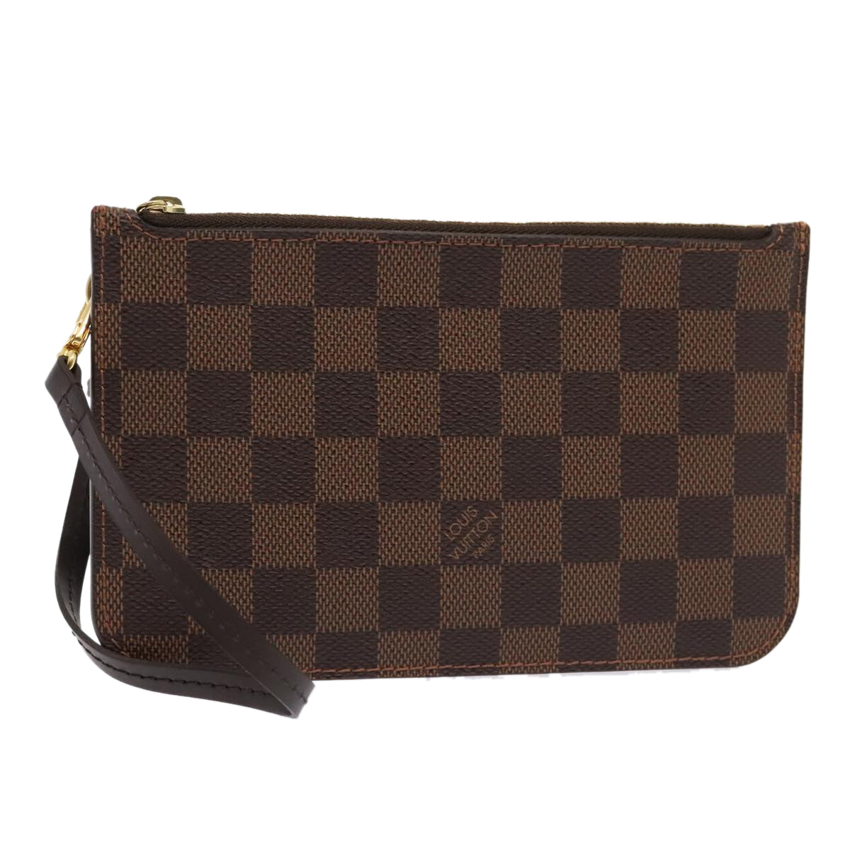 LOUIS VUITTON Damier Ebene Neverfull PM Pouch LV Auth 91902