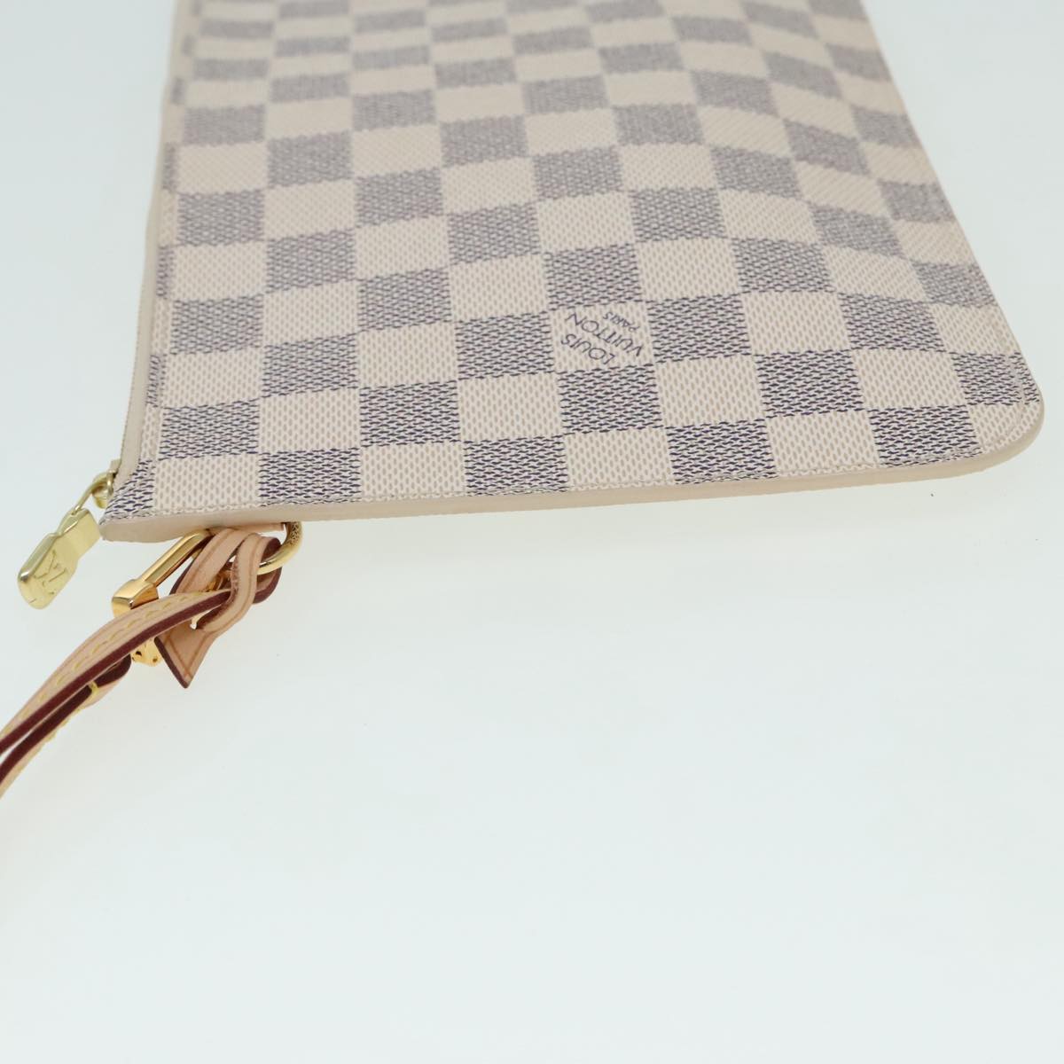 LOUIS VUITTON Damier Azur Neverfull MM Pouch Pouch LV Auth 91904