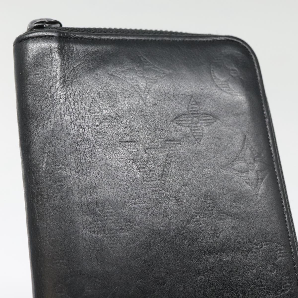 LOUIS VUITTON Monogram Shadow Zippy Wallet Vertical Black M62902 LV Auth 91911