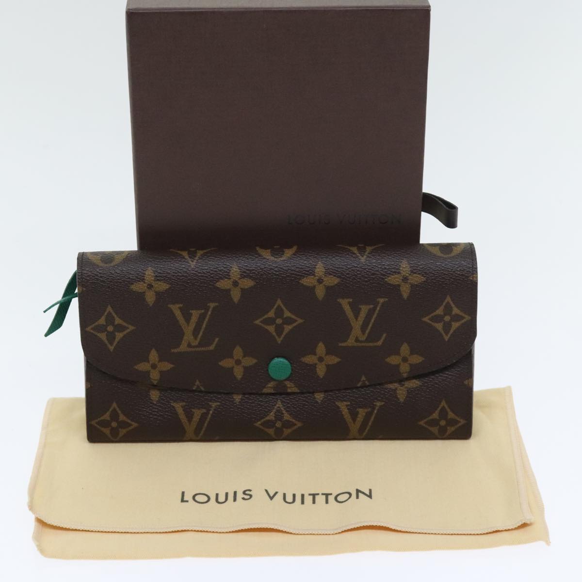 LOUIS VUITTON Monogram Portefeuille Emilie Long Wallet Green M60137 Auth 91912