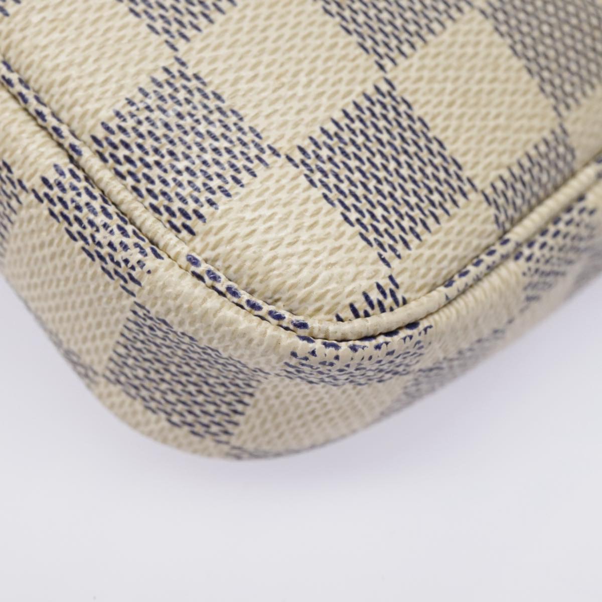 LOUIS VUITTON Damier Azur Mini Pochette Accessoires Pouch N63005 LV Auth 91921