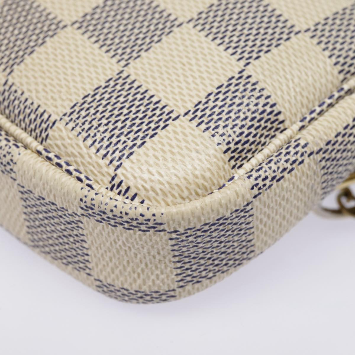 LOUIS VUITTON Damier Azur Mini Pochette Accessoires Pouch N63005 LV Auth 91921