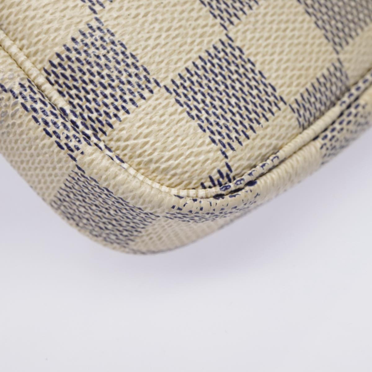 LOUIS VUITTON Damier Azur Mini Pochette Accessoires Pouch N63005 LV Auth 91921