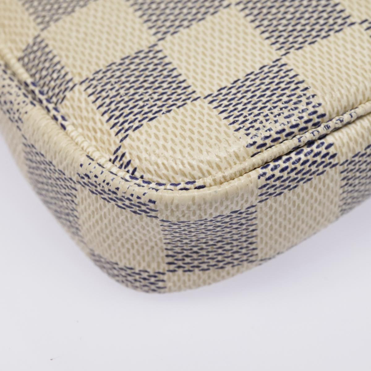 LOUIS VUITTON Damier Azur Mini Pochette Accessoires Pouch N63005 LV Auth 91921