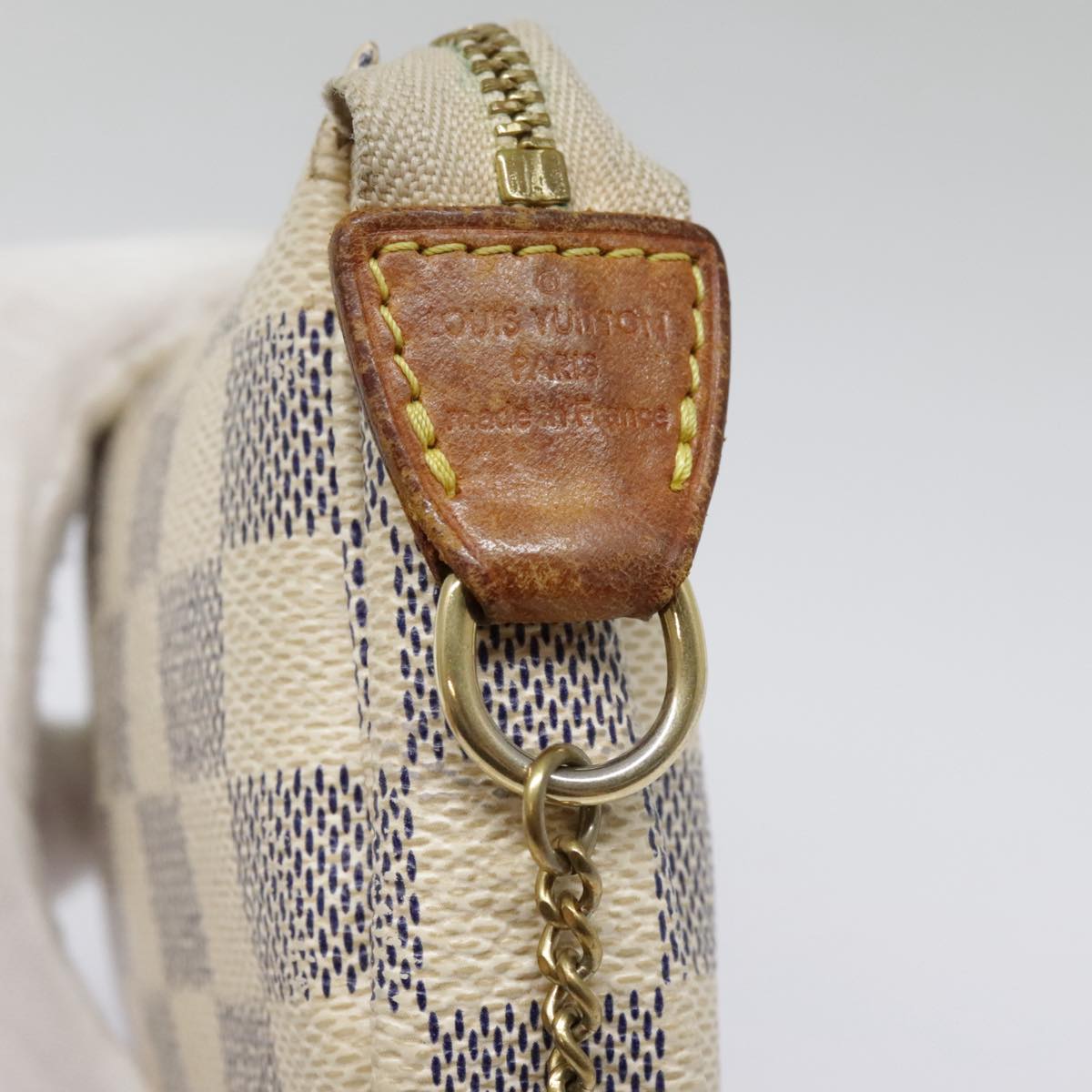 LOUIS VUITTON Damier Azur Mini Pochette Accessoires Pouch N63005 LV Auth 91921