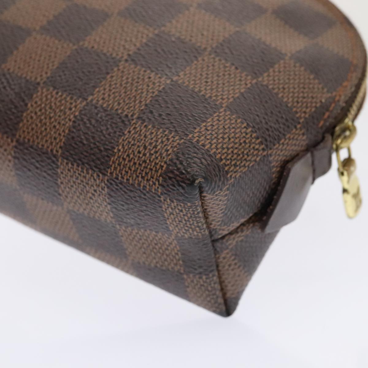 LOUIS VUITTON Damier Ebene Pochette Cosmetic PM Pouch N47516 LV Auth 91934