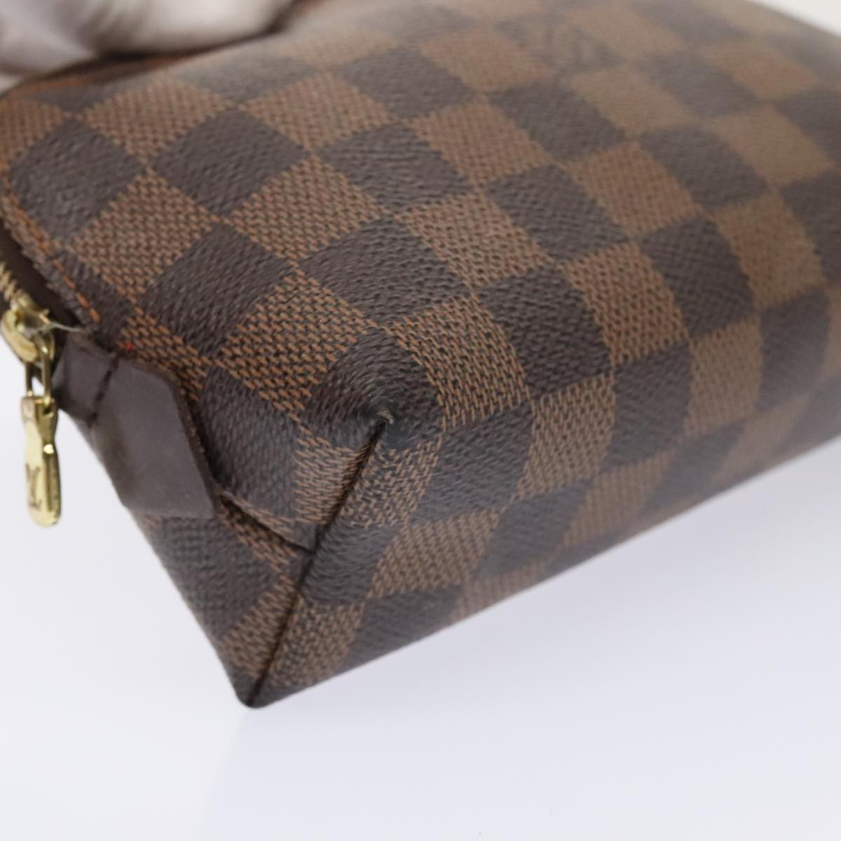 LOUIS VUITTON Damier Ebene Pochette Cosmetic PM Pouch N47516 LV Auth 91934