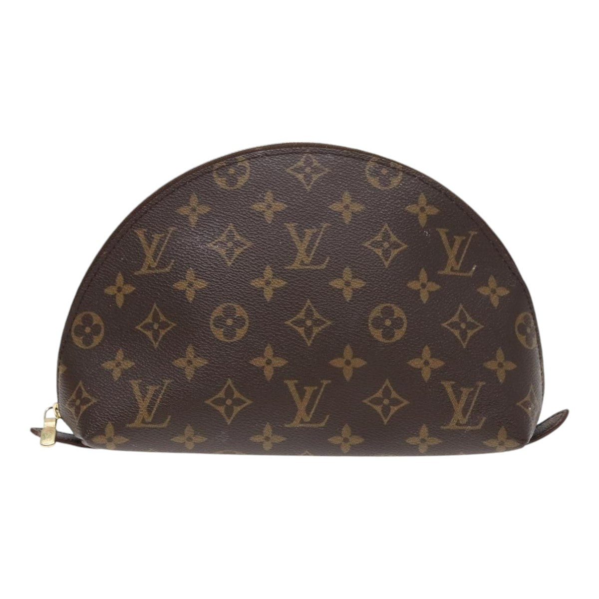 LOUIS VUITTON Monogram Trousse Demi Ronde Cosmetic Pouch M47520 LV Auth 91944