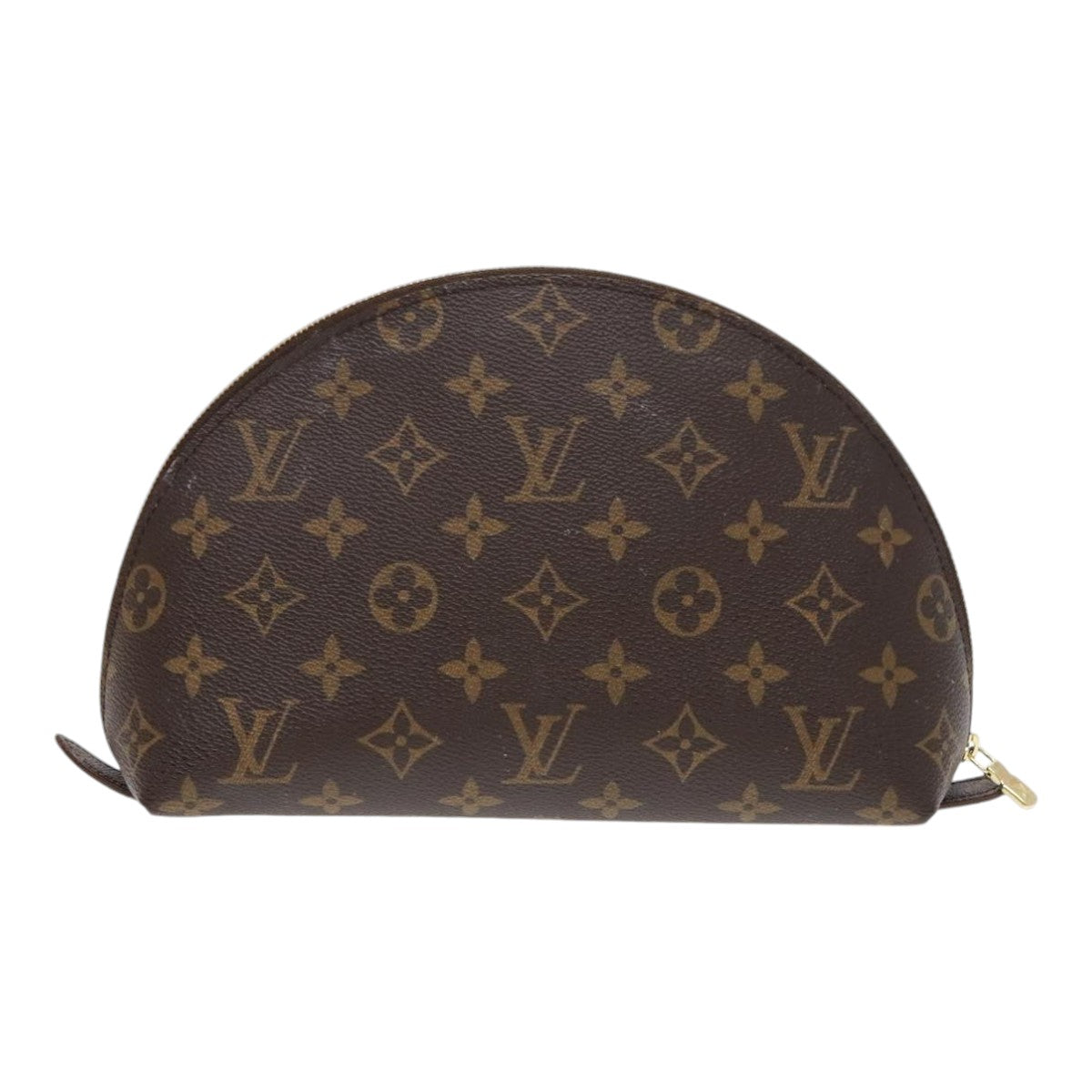 LOUIS VUITTON Monogram Trousse Demi Ronde Cosmetic Pouch M47520 LV Auth 91944