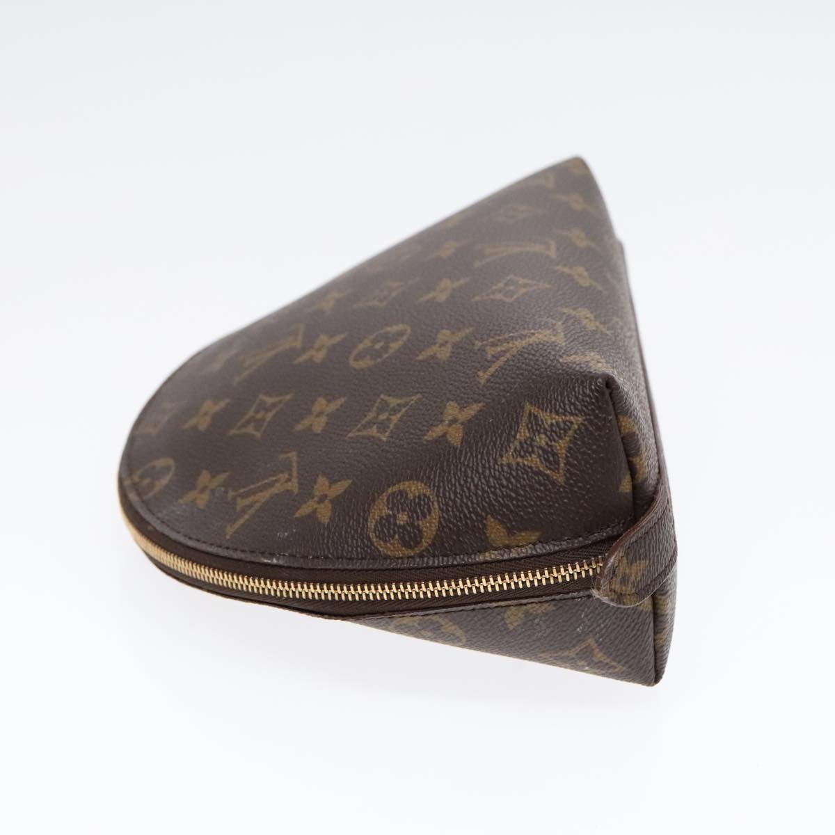 LOUIS VUITTON Monogram Trousse Demi Ronde Cosmetic Pouch M47520 LV Auth 91944