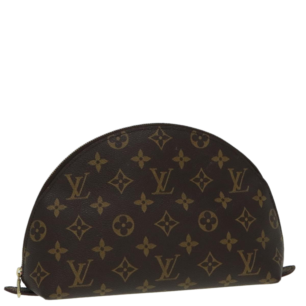 LOUIS VUITTON Monogram Trousse Demi Ronde Cosmetic Pouch M47520 LV Auth 91945