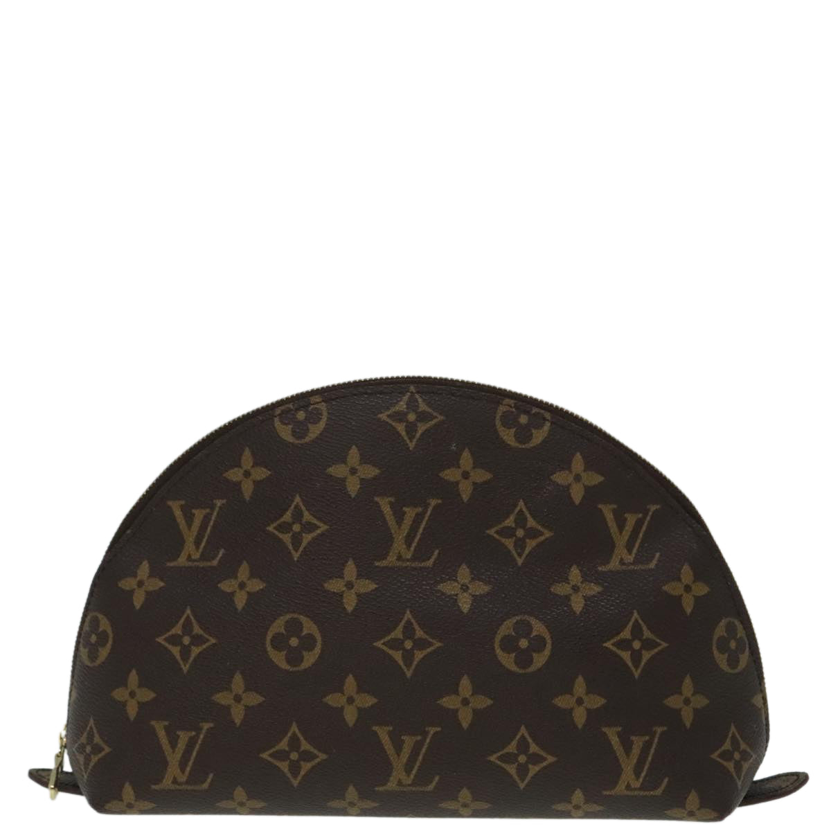 LOUIS VUITTON Monogram Trousse Demi Ronde Cosmetic Pouch M47520 LV Auth 91945