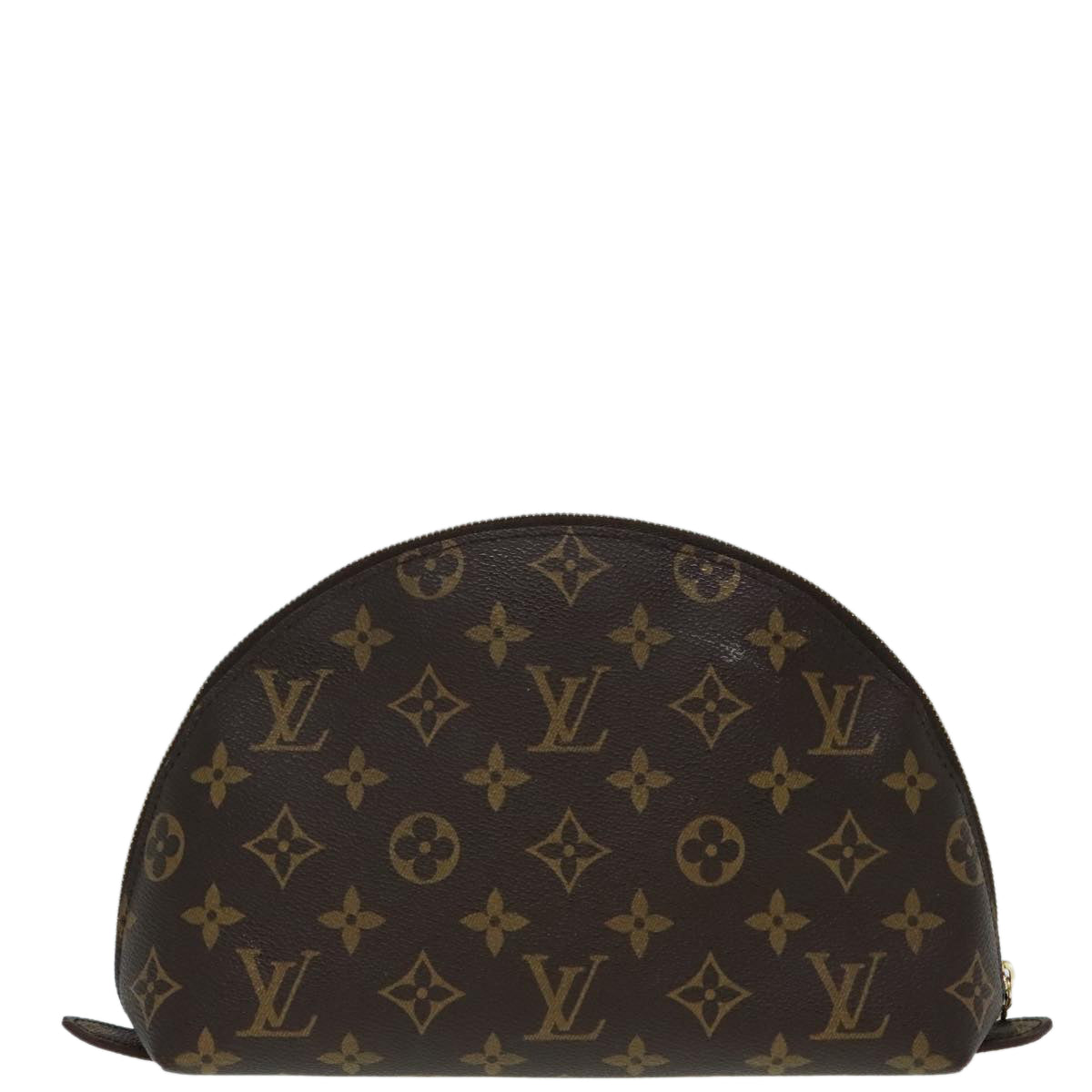 LOUIS VUITTON Monogram Trousse Demi Ronde Cosmetic Pouch M47520 LV Auth 91945