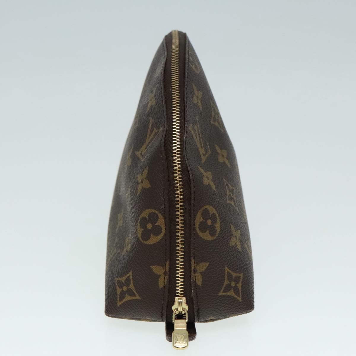 LOUIS VUITTON Monogram Trousse Demi Ronde Cosmetic Pouch M47520 LV Auth 91945