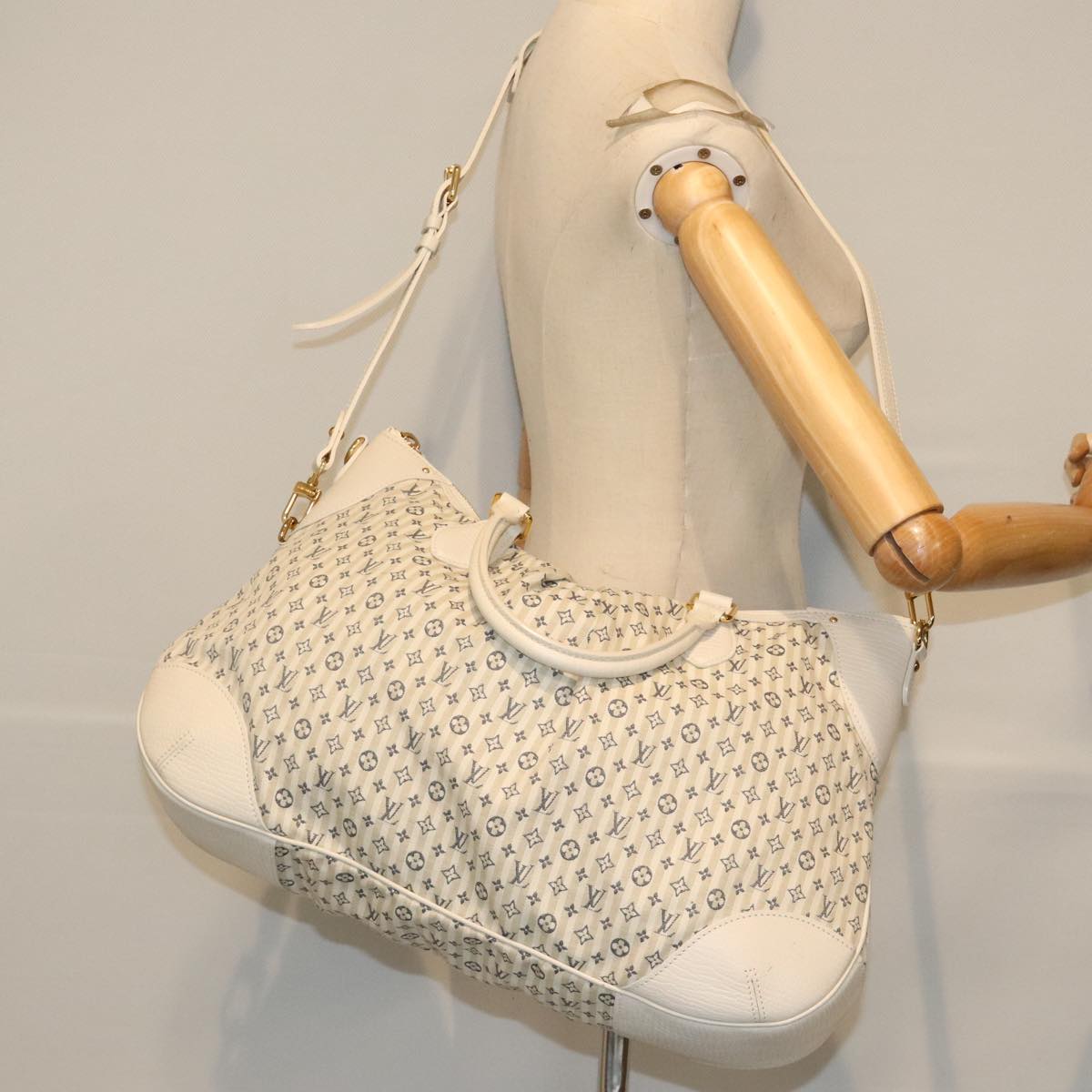 LOUIS VUITTON Monogram Mini Lin Croisette Marina GM Bag 2way M95492 Auth 92003