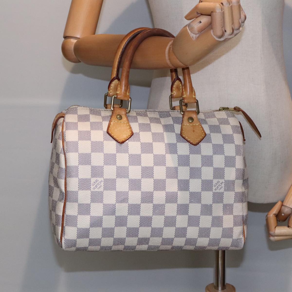 LOUIS VUITTON Damier Azur Speedy 25 Hand Bag N41534 LV Auth 92015