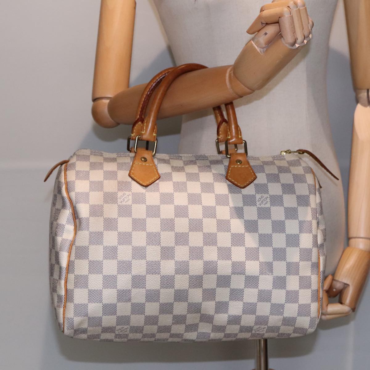 LOUIS VUITTON Damier Azur Speedy 30 Hand Bag N41533 LV Auth 92016