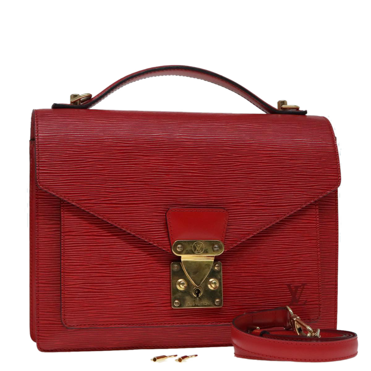 LOUIS VUITTON Epi Monceau 28 Hand Bag Red M40783 LV Auth 92029