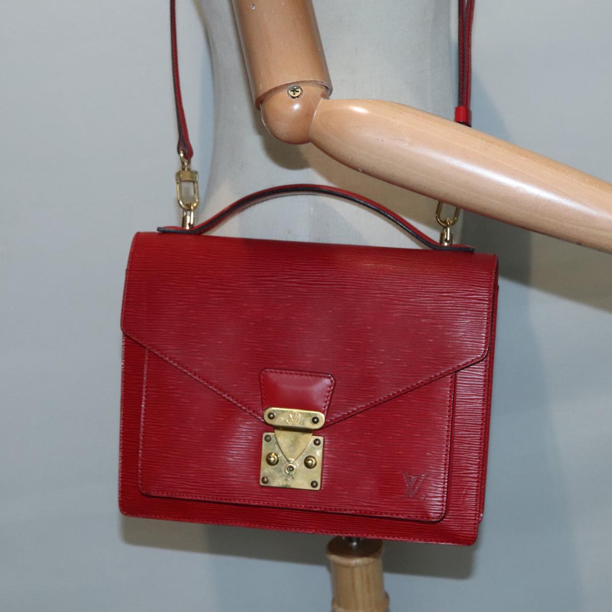 LOUIS VUITTON Epi Monceau 28 Hand Bag Red M40783 LV Auth 92029