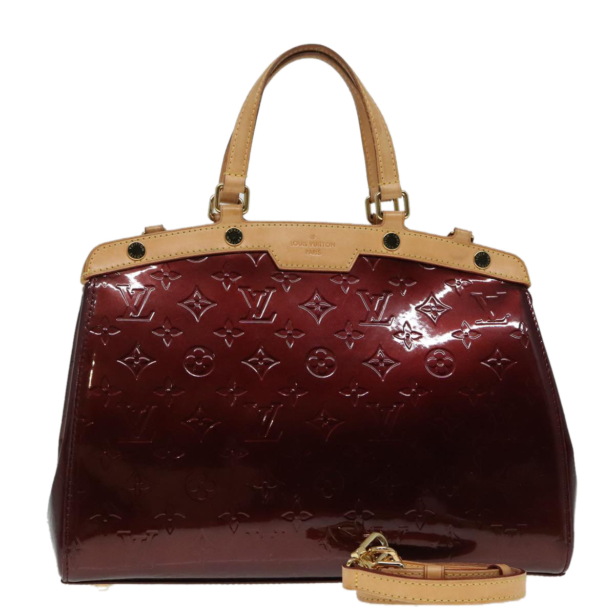 LOUIS VUITTON Monogram Vernis Blair MM Hand Bag Rouge Favist M91690 Auth 92040