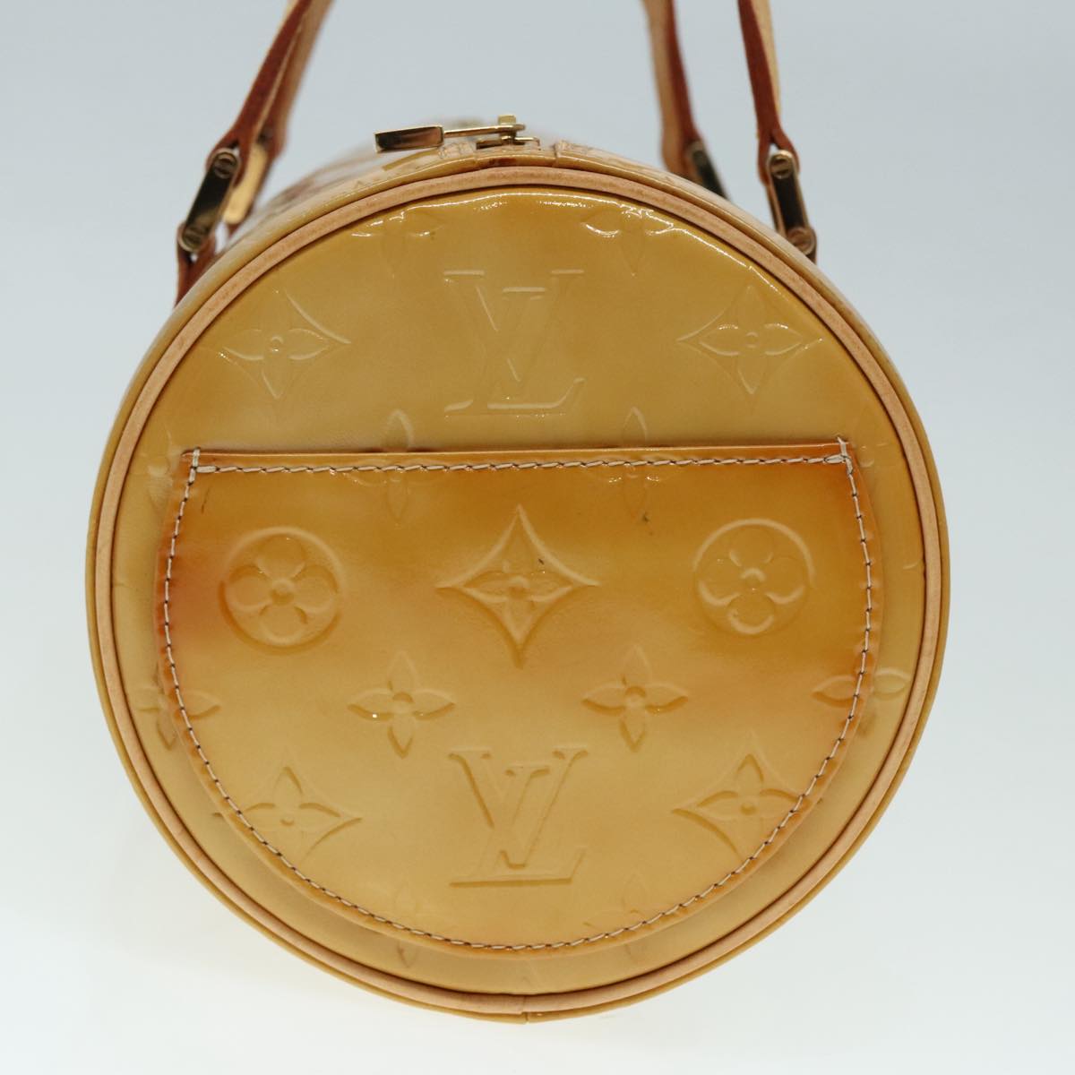 LOUIS VUITTON Monogram Vernis Bedford Hand Bag Beige M91006 LV Auth 92043