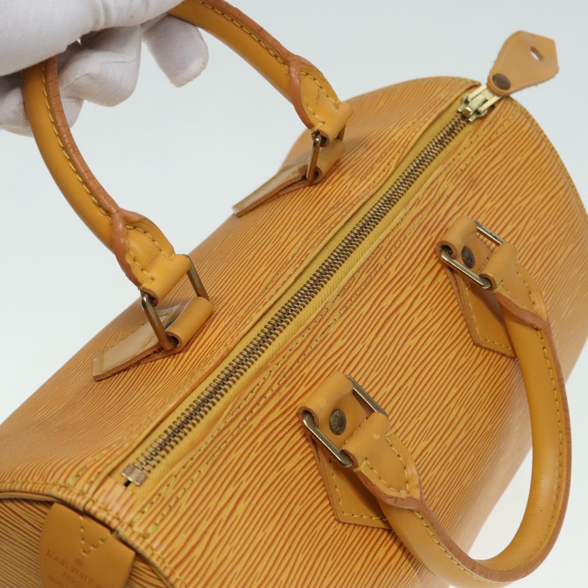 LOUIS VUITTON Epi Speedy 25 Hand Bag Tassili Yellow M43019 LV Auth 92051