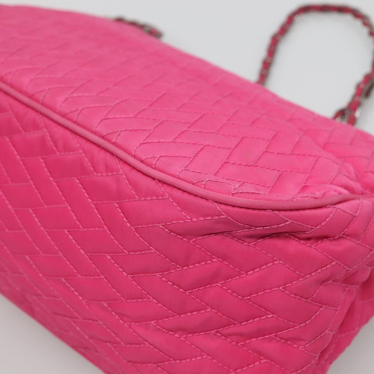 PRADA Chain Shoulder Bag Nylon Pink Auth 92071
