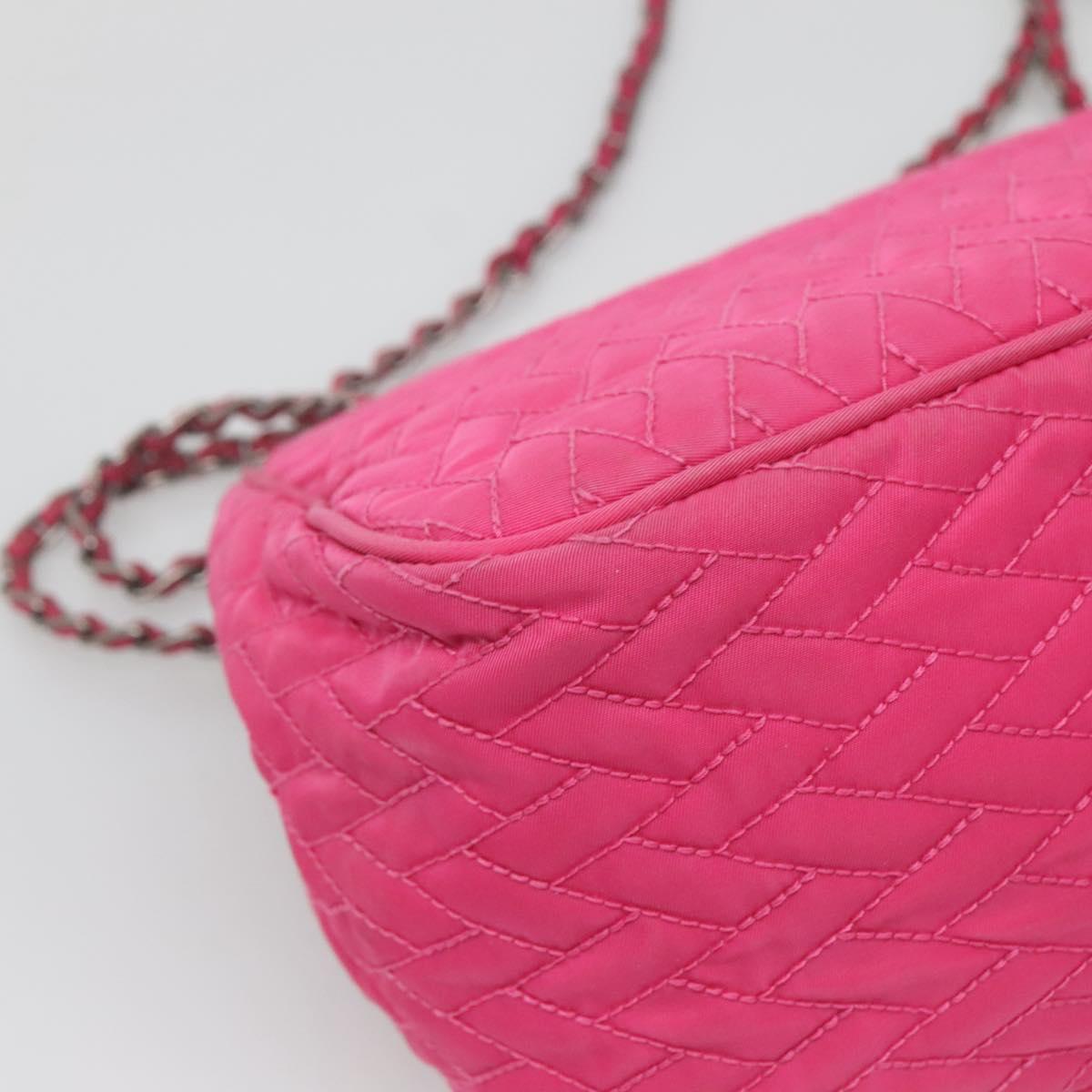 PRADA Chain Shoulder Bag Nylon Pink Auth 92071