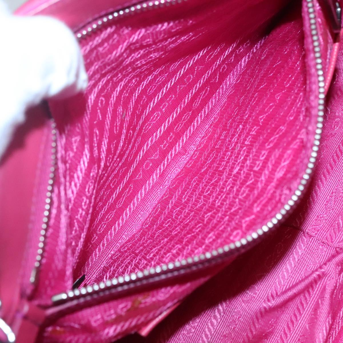 PRADA Chain Shoulder Bag Nylon Pink Auth 92071