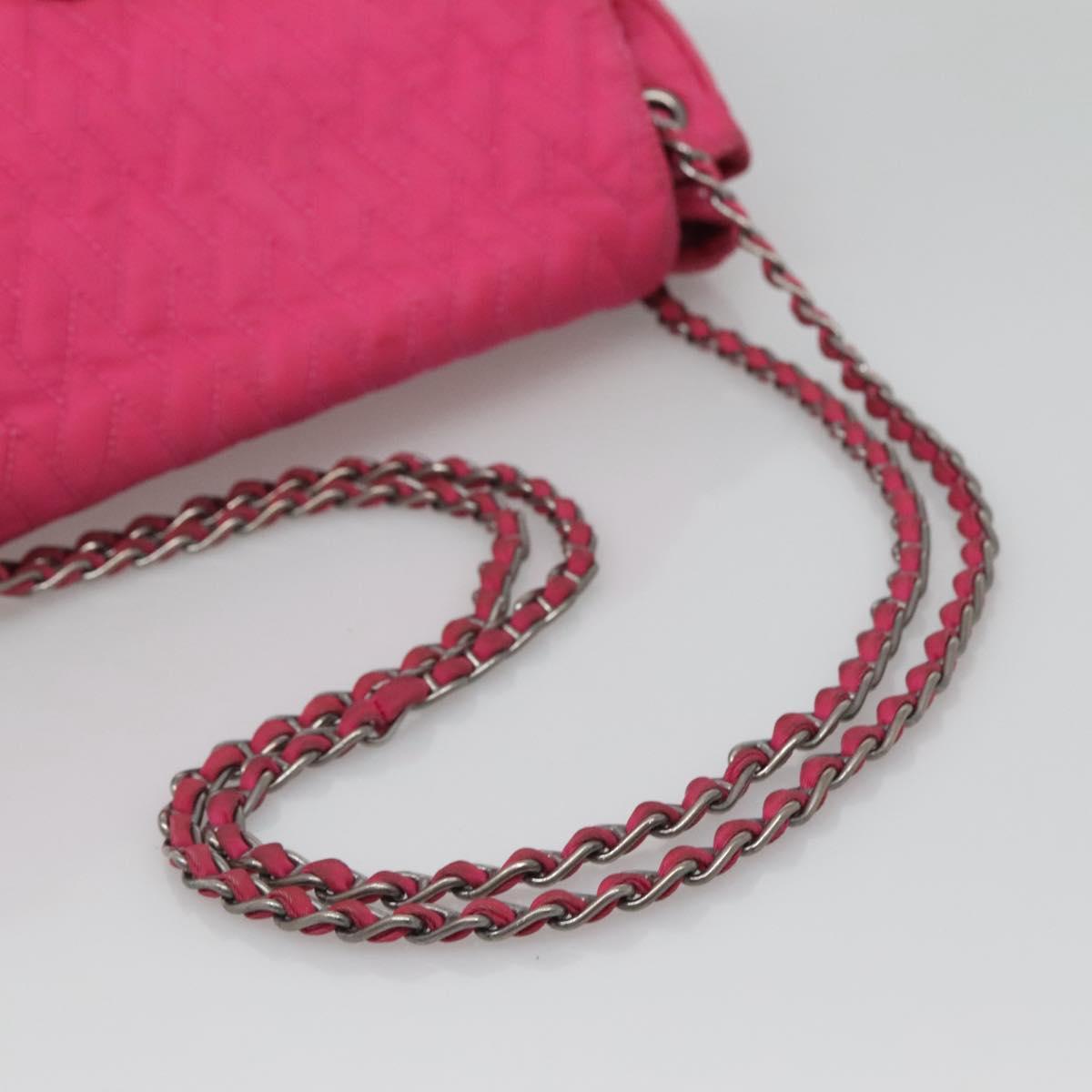 PRADA Chain Shoulder Bag Nylon Pink Auth 92071