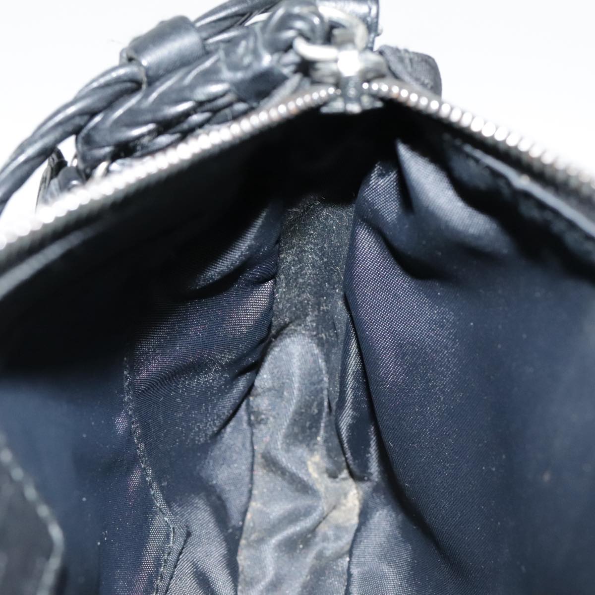 Christian Dior Trotter Canvas Shoulder Bag Silver Black Auth 92099