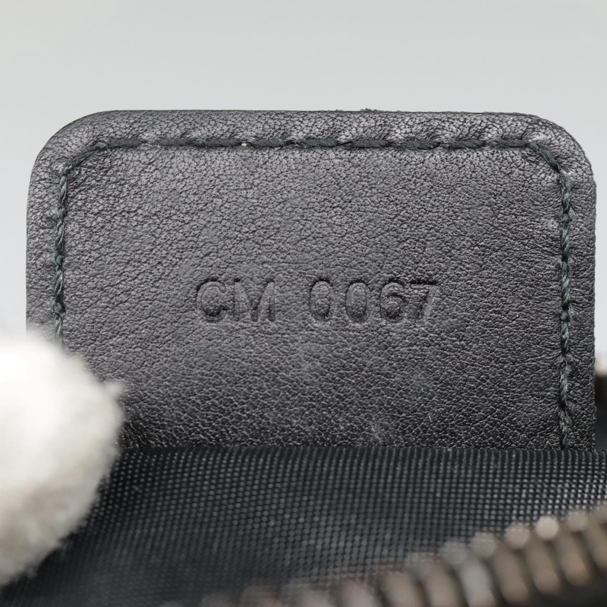 Christian Dior Trotter Canvas Shoulder Bag Silver Black Auth 92099