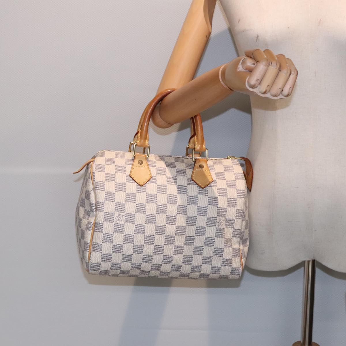 LOUIS VUITTON Damier Azur Speedy 25 Hand Bag N41534 LV Auth 92185