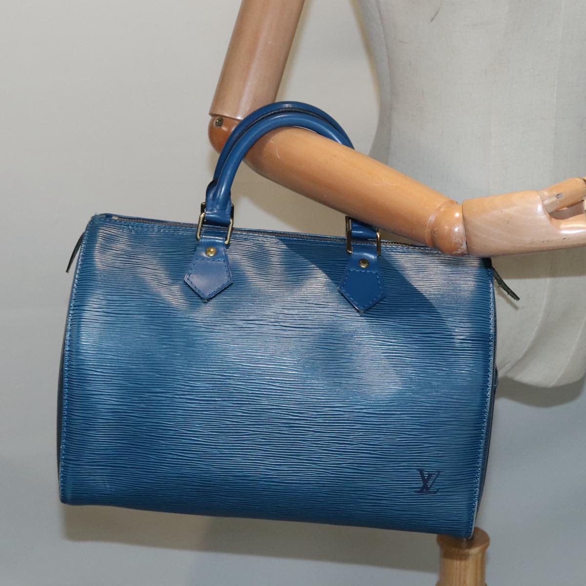 LOUIS VUITTON Epi Speedy 30 Hand Bag Toledo Blue M43005 LV Auth 92313