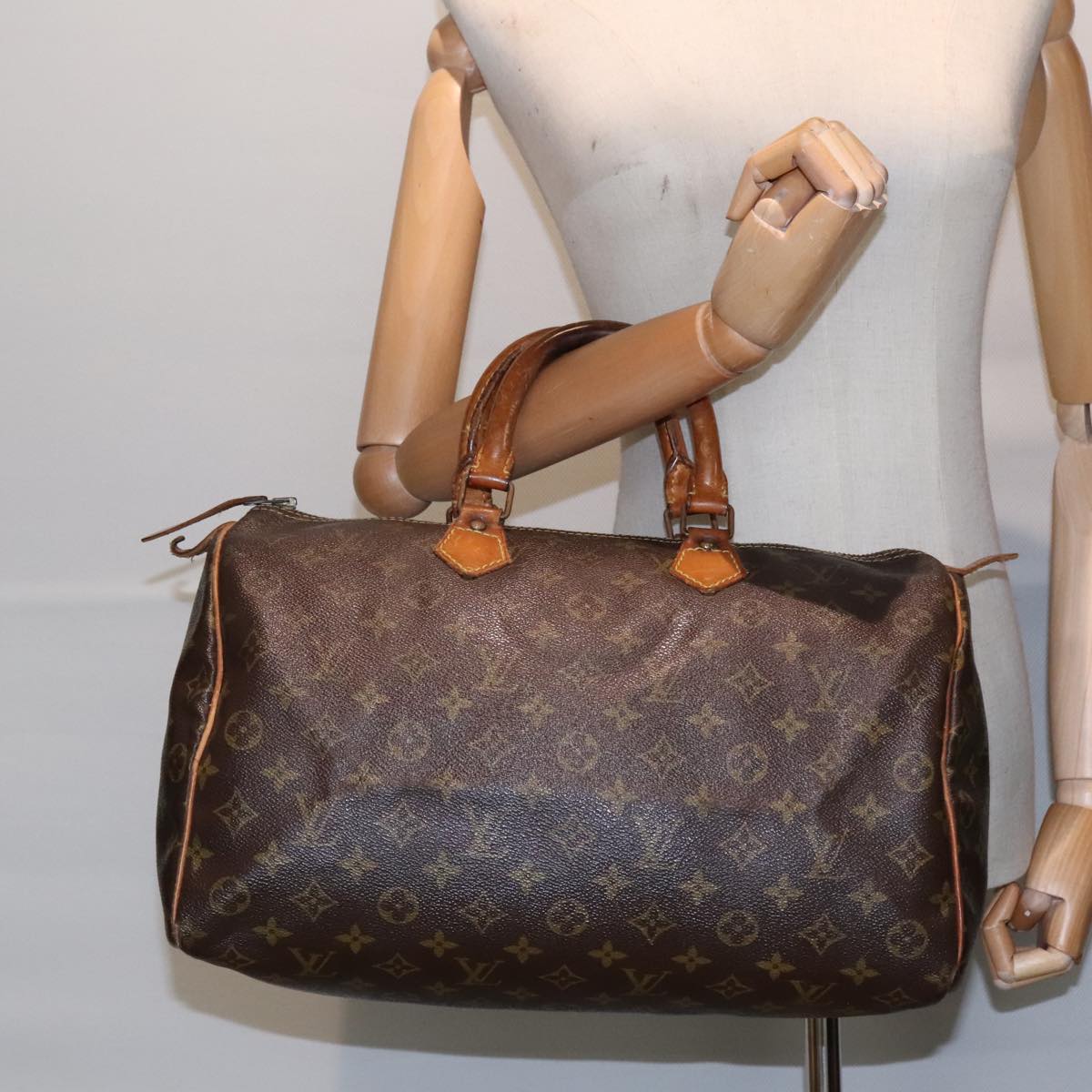 LOUIS VUITTON Monogram Speedy 35 Hand Bag M41524 LV Auth 92351