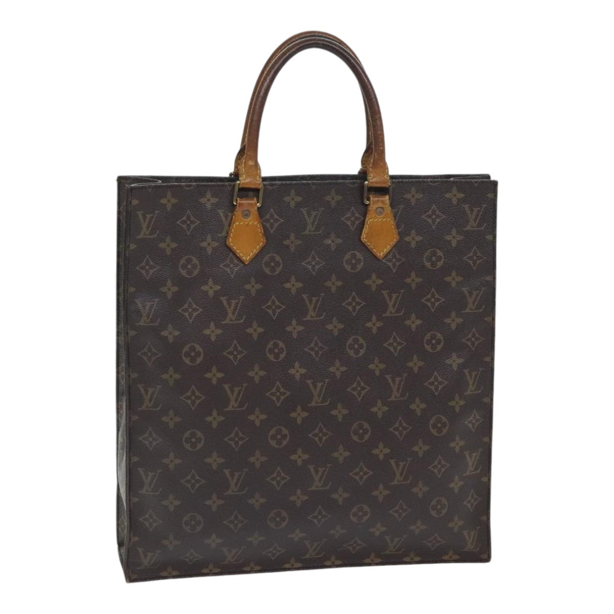 LOUIS VUITTON Monogram Sac Plat Hand Bag M51140 LV Auth 92398