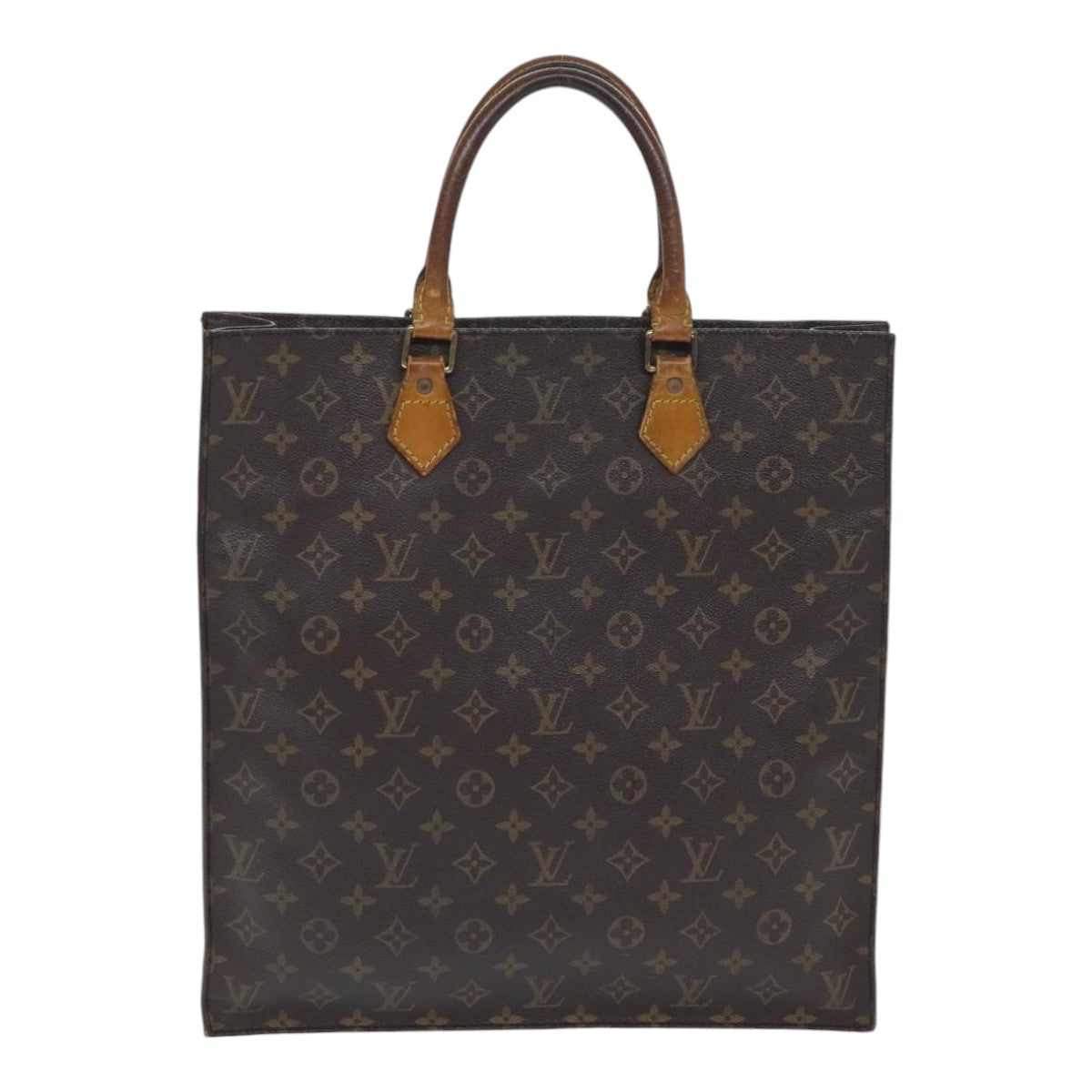 LOUIS VUITTON Monogram Sac Plat Hand Bag M51140 LV Auth 92398