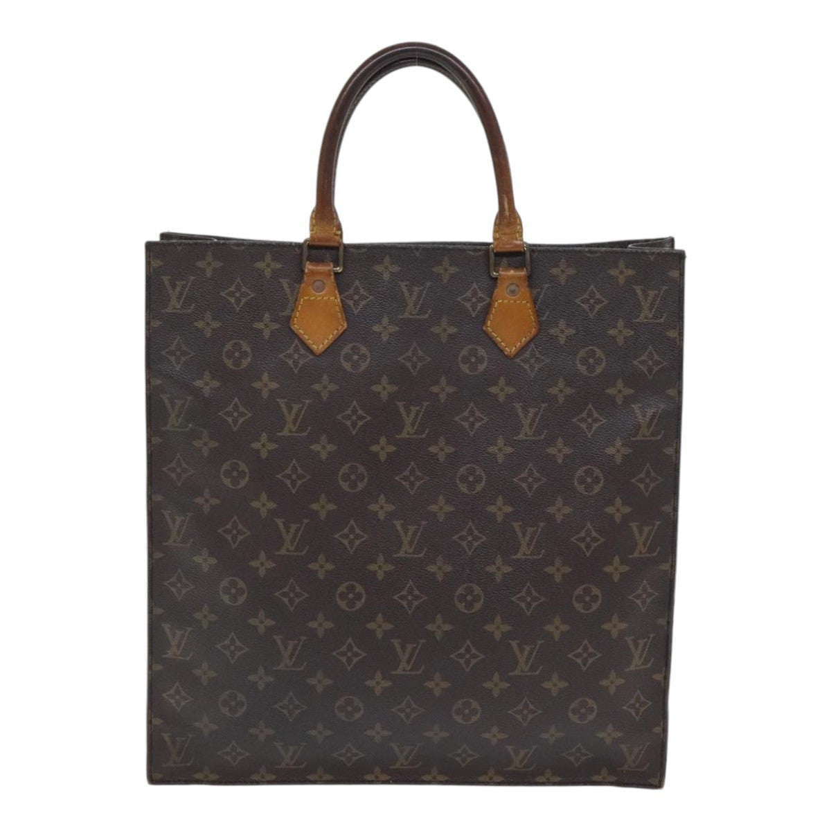 LOUIS VUITTON Monogram Sac Plat Hand Bag M51140 LV Auth 92398