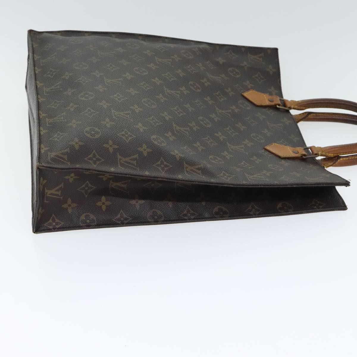 LOUIS VUITTON Monogram Sac Plat Hand Bag M51140 LV Auth 92398