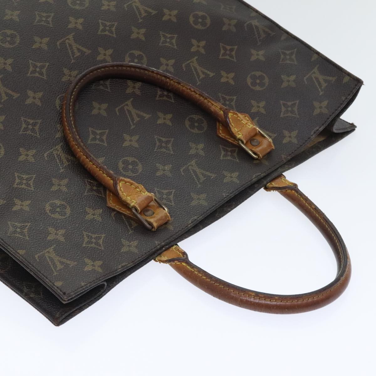 LOUIS VUITTON Monogram Sac Plat Hand Bag M51140 LV Auth 92398